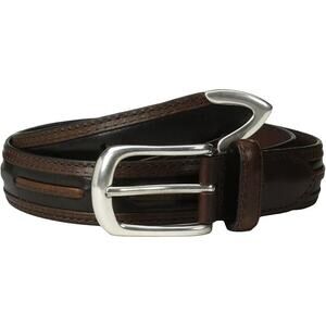 Moccasin Lace Leather Belt Brown & Black Contrast 42 Western Style Golf Career